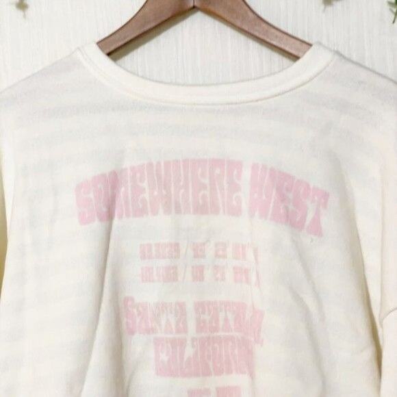 Somewhere West Sweatshirt Women's Medium White Pink Text Soft Cozy  Sweatshirt - Picture 4 of 8